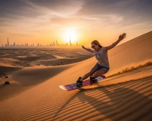 sandboarding in desert