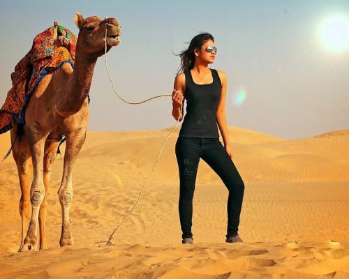 camel ride in desert